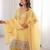 Lemon yellow  crunchy Silk Multi thread Work Party Wear Salwar Suit 