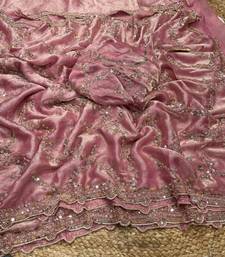 Pink Color Gold Beeds Work With Cut work Border art silk saree
