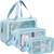 Blue transparent pvc travel cosmetic wash bag 3 pcs set (large medium small)