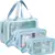 Blue transparent pvc travel cosmetic wash bag 3 pcs set (large medium small)