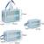 Blue transparent pvc travel cosmetic wash bag 3 pcs set (large medium small)