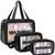 Black transparent pvc travel cosmetic wash bag 3 pcs set (large medium small)