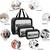 Black transparent pvc travel cosmetic wash bag 3 pcs set (large medium small)