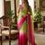 Olive Color Embroidery Sequence work fendy satin Saree