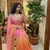 Pink Color Embroidery Sequence work fendy satin Saree