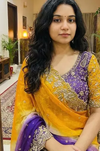 Purple Color Embroidery Sequence work fendy satin Saree