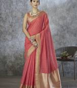 pink elegant cotton silk saree | light & comfortable | single piece available