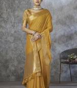 yellow elegant cotton silk saree | light & comfortable | single piece available