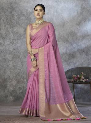 light pink elegant cotton silk blend saree | light & comfortable | single piece available 1