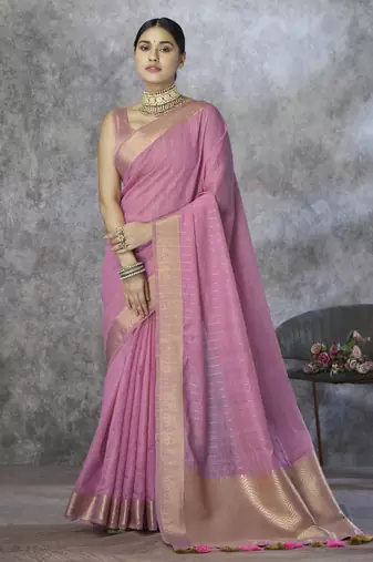 light pink elegant cotton silk saree | light & comfortable | single piece available