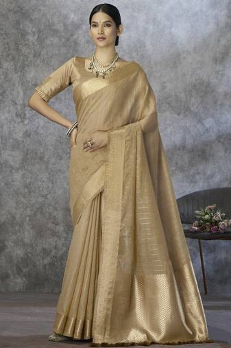 chiku elegant cotton silk saree | light & comfortable | single piece available
