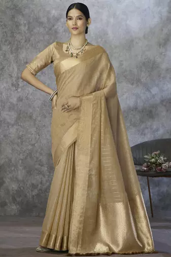 chiku elegant cotton silk saree | light & comfortable | single piece available