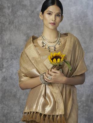 chiku elegant cotton silk blend saree | light & comfortable | single piece available 2