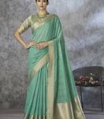 sea green elegant cotton silk saree | light & comfortable | single piece available