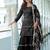 Black CHINON SILK EMBROIDERED SALWAR SUIT STITCHED
