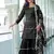 Black CHINON SILK EMBROIDERED SALWAR SUIT STITCHED