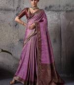 Magenta exquisite premium kanjivaram silk saree with heavy jaal & kairi meenakari work