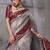 Grey exquisite premium kanjivaram silk saree with heavy jaal & kairi meenakari work