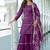 WINE CHINON SILK EMBROIDERED SALWAR SUIT STITCHED