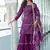 WINE CHINON SILK EMBROIDERED SALWAR SUIT STITCHED