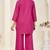 Pink elegant reyon slub kurti set with heavy embroidery