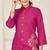 Pink elegant reyon slub kurti set with heavy embroidery