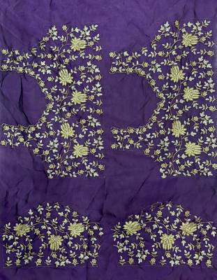 Purple Color Beeds Work with Cut work Border Geogate Saree 4