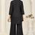 Black elegant reyon slub kurti set with heavy embroidery