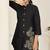 Black elegant reyon slub kurti set with heavy embroidery