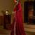 Maroon colour satin silk saree with heavy embroidery work blouse
