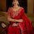 Red colour satin silk saree with heavy embroidery work blouse