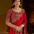 Red colour satin silk saree with heavy embroidery work blouse