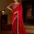 Red colour satin silk saree with heavy embroidery work blouse