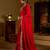 Red colour satin silk saree with heavy embroidery work blouse