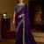Violet colour satin silk saree with heavy embroidery work blouse
