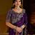 Violet colour satin silk saree with heavy embroidery work blouse