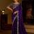 Violet colour satin silk saree with heavy embroidery work blouse