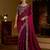 Wine colour satin silk saree with heavy embroidery work blouse
