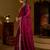 Wine colour satin silk saree with heavy embroidery work blouse