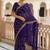 Purple Color Sequence Embroidery Work With Cut Work Border Silk Saree