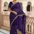 Purple Color Sequence Embroidery Work With Cut Work Border Silk Saree