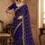 Purple Color Sequence Embroidery Work With Cut Work Border Silk Saree