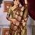 ethnic olive self design art silk all seasons saree with unstitched blouse