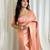 celebrity inspired peach woven pure art silk blend multicolor saree with unstitched blouse