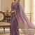 Lavendar Color Sequence Embroidery Work With Cut Work Border Silk Saree