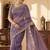 Lavendar Color Sequence Embroidery Work With Cut Work Border Silk Saree