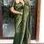 latest parrot green  self design silk cotton bollywood saree with unstitched blouse