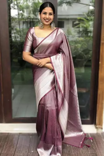 embellished silver jacquard art silk fancy saree with unstitched blouse