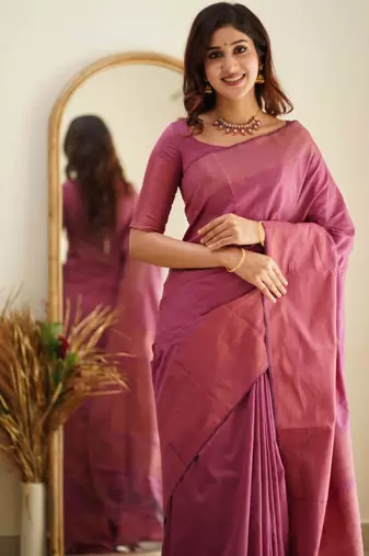 celebrity inspired dark hot pink banarasi art silk jacquard saree with unstitched blouse