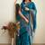 new collection rama green jacquard south silk fancy saree with unstitched blouse